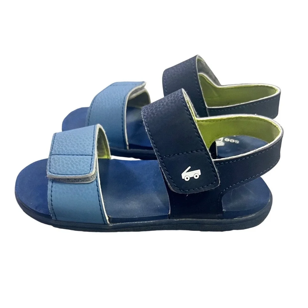See Kai Run Basics Water Friendly Sandals Boys Size 12 Navy‎ Light Blue Strappy